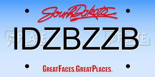 IDZBZZB South Dakota License Plate