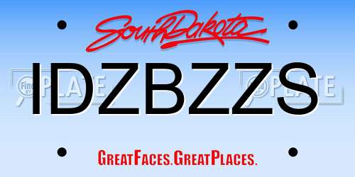 IDZBZZS South Dakota License Plate