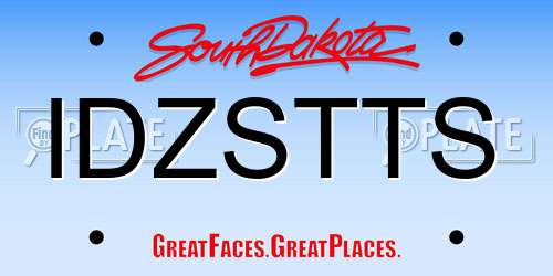 IDZSTTS South Dakota License Plate