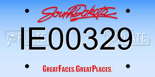 IE00329 South Dakota License Plate