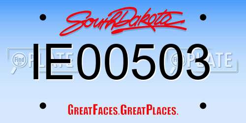 IE00503 South Dakota License Plate