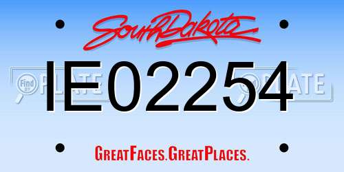 IE02254 South Dakota License Plate