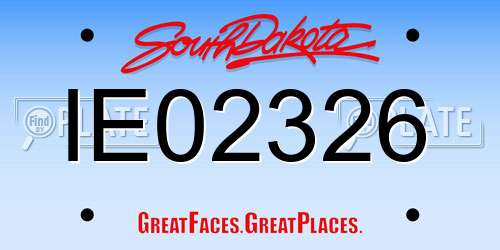 IE02326 South Dakota License Plate