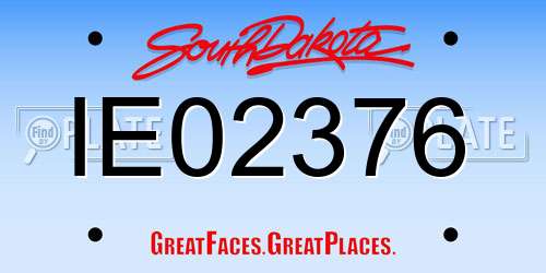 IE02376 South Dakota License Plate