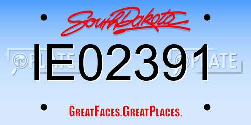IE02391 South Dakota License Plate
