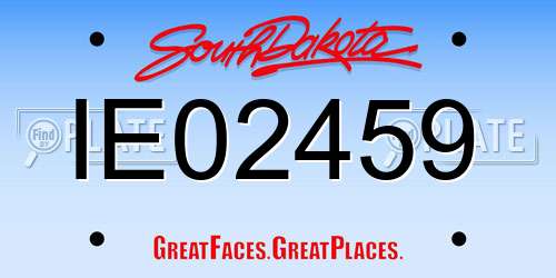 IE02459 South Dakota License Plate