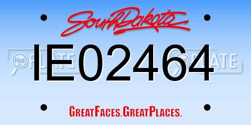 IE02464 South Dakota License Plate