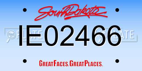 IE02466 South Dakota License Plate