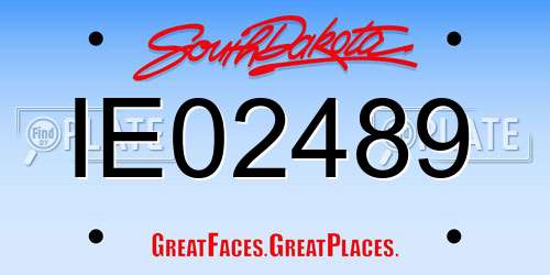 IE02489 South Dakota License Plate
