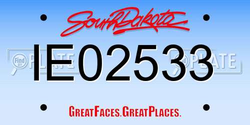 IE02533 South Dakota License Plate