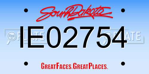 IE02754 South Dakota License Plate