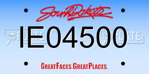 IE04500 South Dakota License Plate