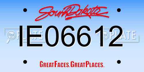 IE06612 South Dakota License Plate