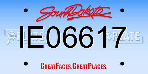 IE06617 South Dakota License Plate