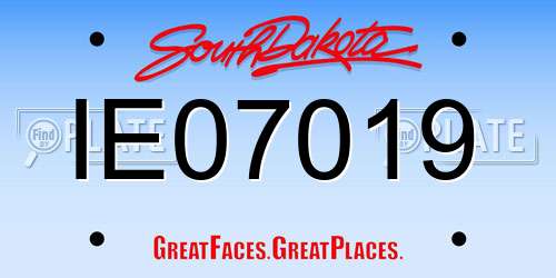 IE07019 South Dakota License Plate