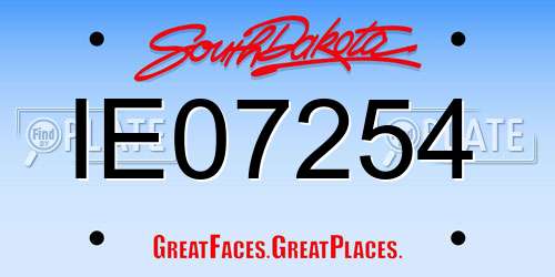 IE07254 South Dakota License Plate