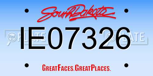 IE07326 South Dakota License Plate