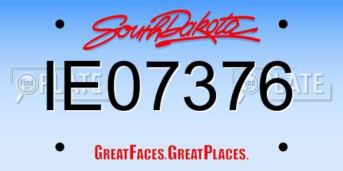 IE07376 South Dakota License Plate