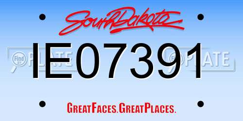 IE07391 South Dakota License Plate