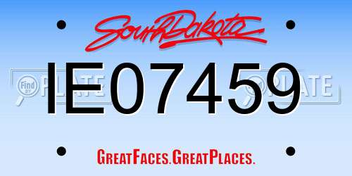 IE07459 South Dakota License Plate