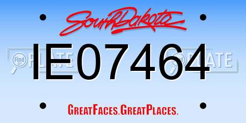IE07464 South Dakota License Plate