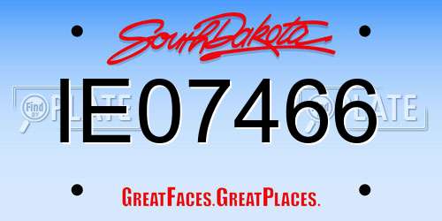 IE07466 South Dakota License Plate