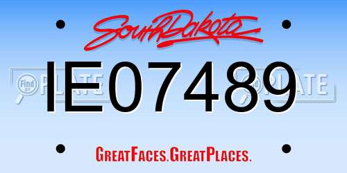 IE07489 South Dakota License Plate
