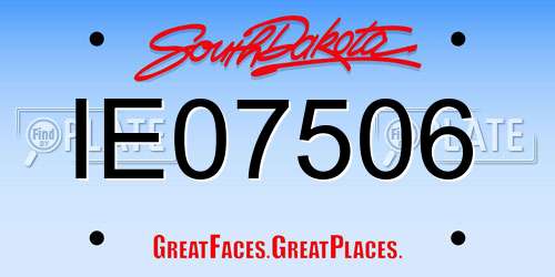 IE07506 South Dakota License Plate