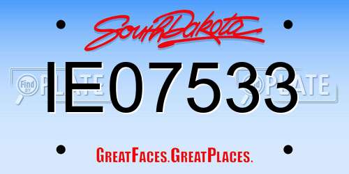 IE07533 South Dakota License Plate