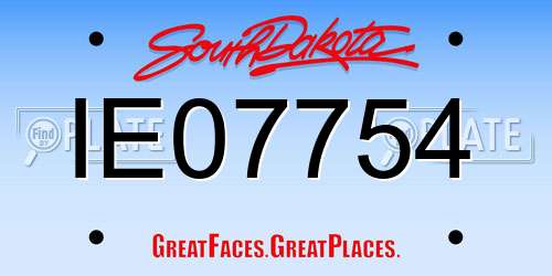 IE07754 South Dakota License Plate