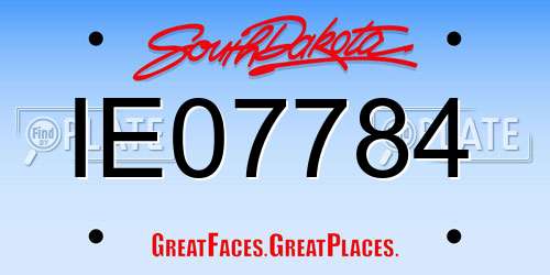 IE07784 South Dakota License Plate