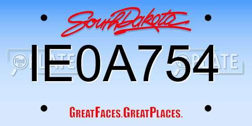 IE0A754 South Dakota License Plate