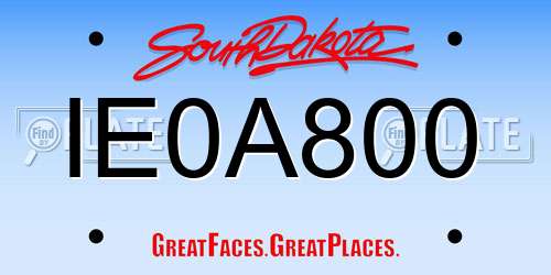 IE0A800 South Dakota License Plate