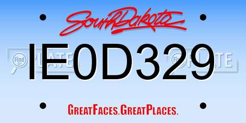 IE0D329 South Dakota License Plate
