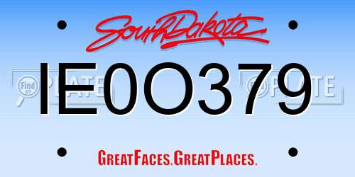 IE0O379 South Dakota License Plate
