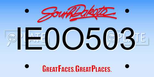 IE0O503 South Dakota License Plate