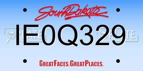 IE0Q329 South Dakota License Plate
