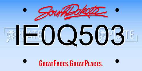 IE0Q503 South Dakota License Plate
