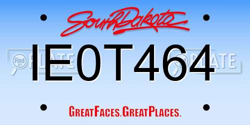IE0T464 South Dakota License Plate
