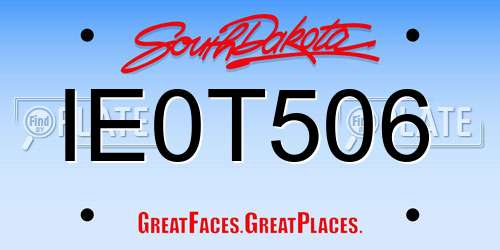 IE0T506 South Dakota License Plate