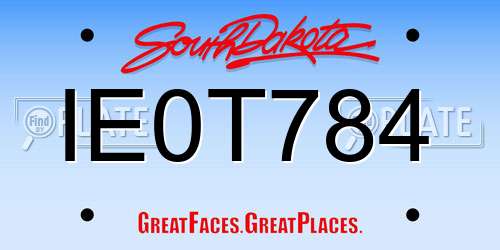 IE0T784 South Dakota License Plate