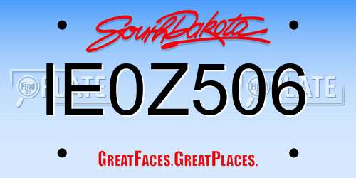 IE0Z506 South Dakota License Plate