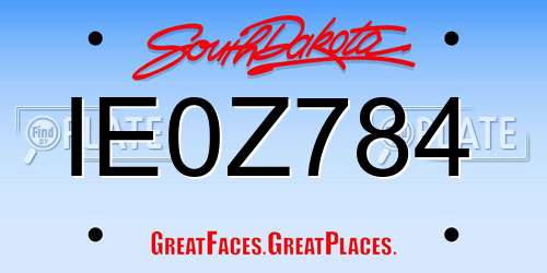 IE0Z784 South Dakota License Plate