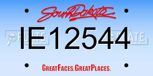 IE12544 South Dakota License Plate