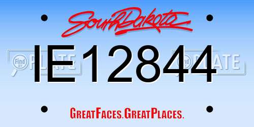 IE12844 South Dakota License Plate