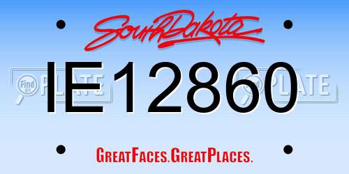IE12860 South Dakota License Plate
