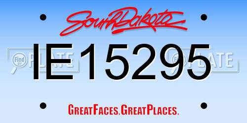 IE15295 South Dakota License Plate