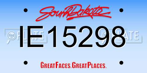IE15298 South Dakota License Plate