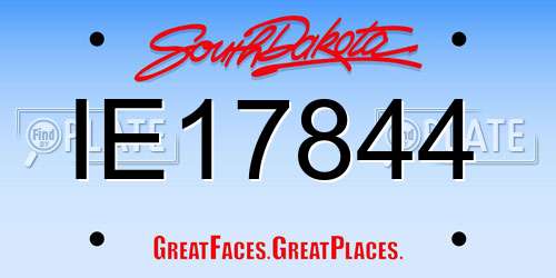 IE17844 South Dakota License Plate
