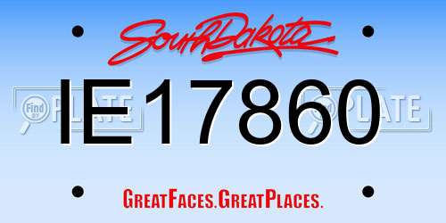 IE17860 South Dakota License Plate